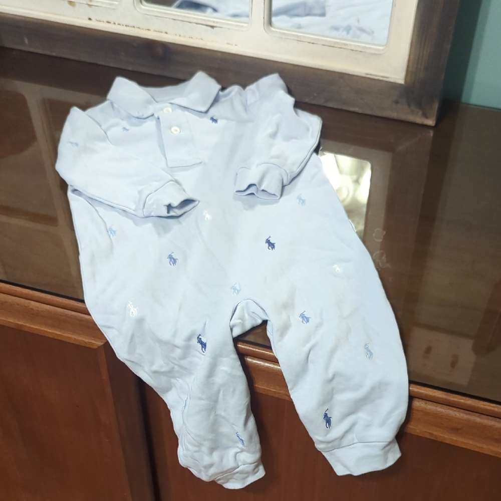 Light Blue Baby Polo Outfit
